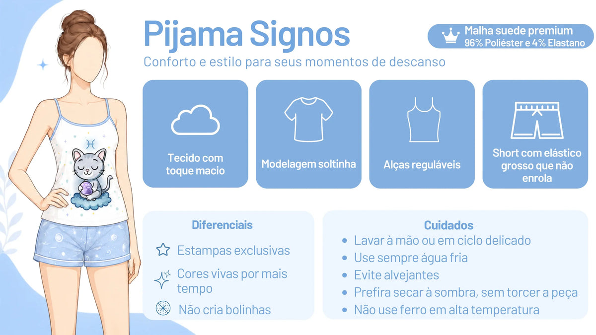 Pijama de Alcinha Signos - Capricórnio